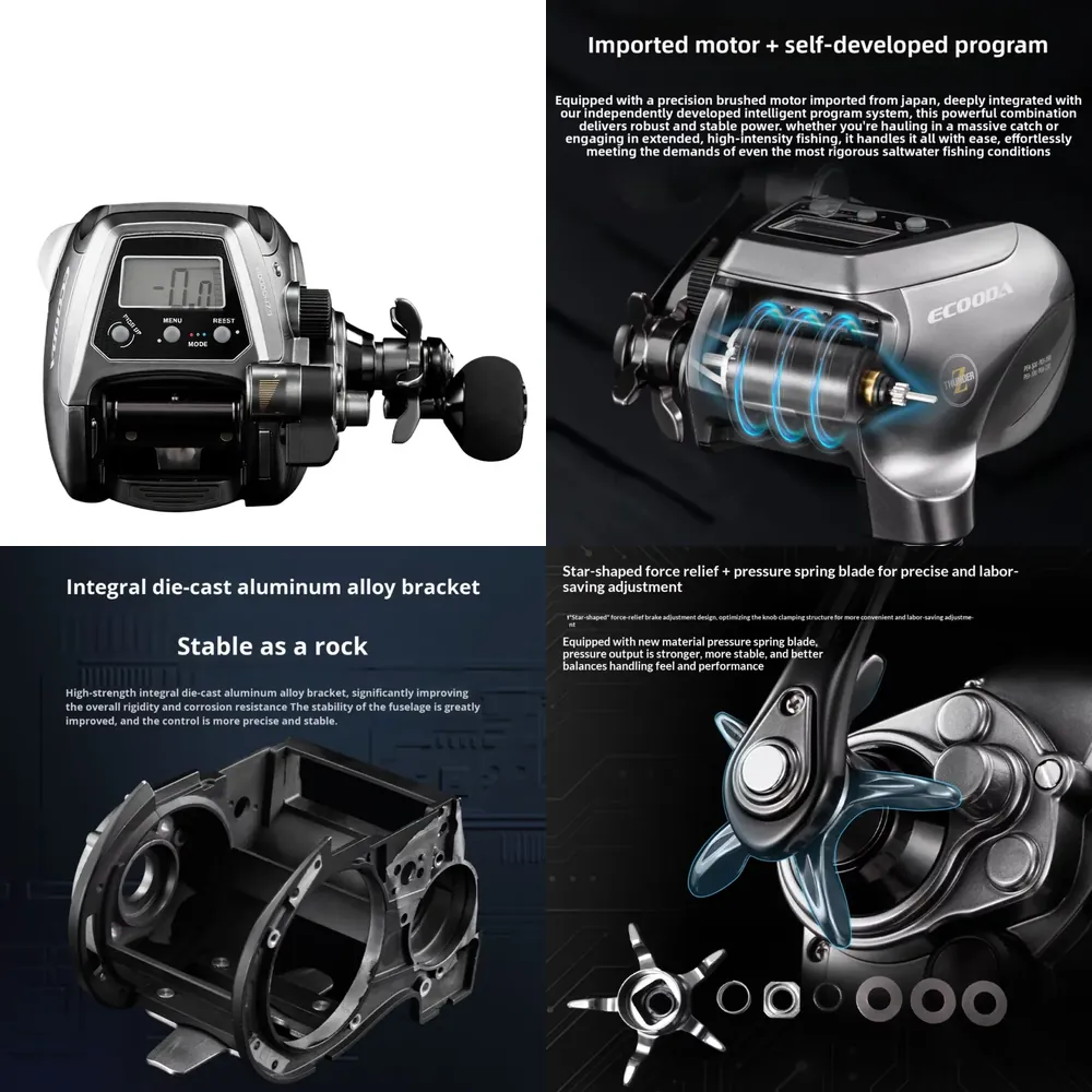 Electric Fishing Reel - 【2026年売れ筋】エコダ 新型EZH5000 第二世代電動カウントホイールフィッシングリール 11軸ベアリング 左ハンドル用