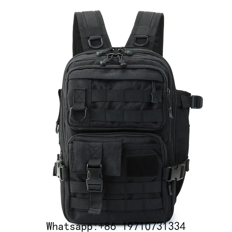 Fishing Backpack - 1000D防水バックパックタックル収納バッグ、ダブルショルダースリングバッグ、アウトドアフィッシング、ハンティング、ハイキング用