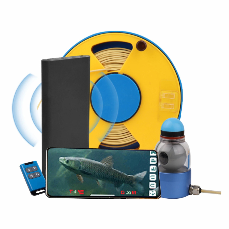 Underwater Fishing Camera - 水中釣りカメラ、360度 ° 回転可能なWiFiアプリ対応、30mケーブル、温度と深度センサー付き赤外線曇り止め機能