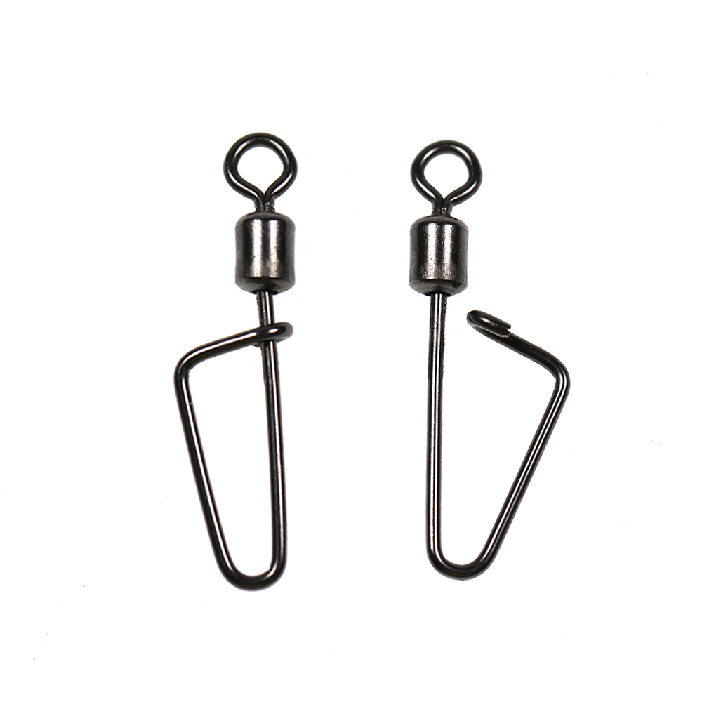 Fishing Equipment Hook - 20個 # 12 -1/0 ローリングスイベルスイングコーストロックスナップ釣りフックルアーラインコネクタ釣りリギングアクセサリーブラックニッケル
