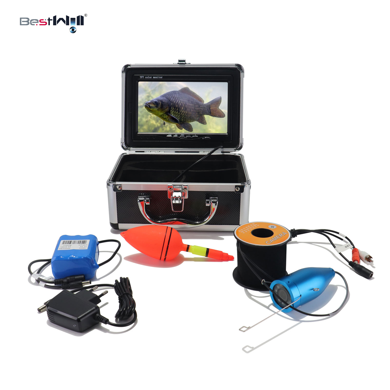 Underwater Fishing Camera - 7インチIPSスクリーン 15/20/30M 1000TVL DVR 広角水中釣りカメラ DVR