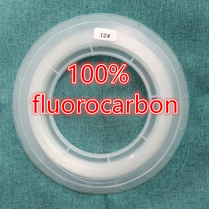Fluorocarbon Line - カーボンリーダー付きフルオロカーボン漁船,大型,透明,釣りアクセサリー,0.70mm, 0.90mm, 100m