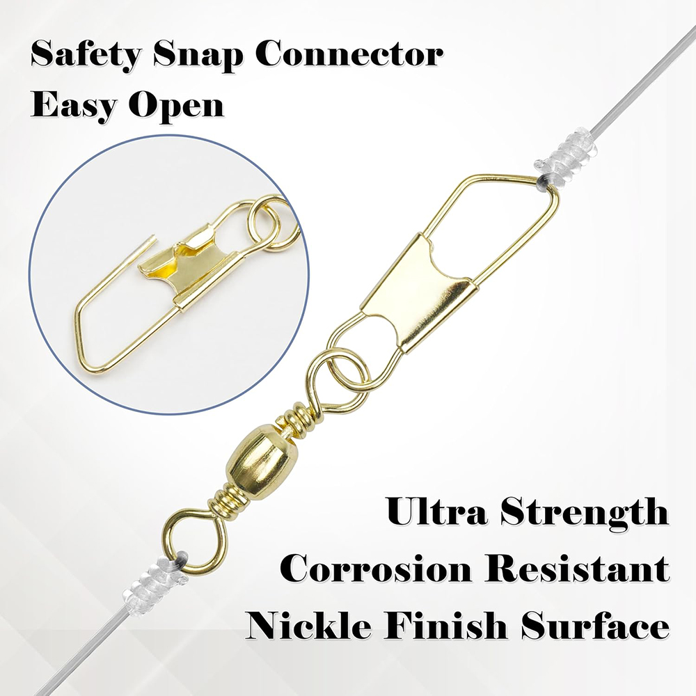 安全銅コネクタ付きゴールドスイベルフィッシングバレル,スナッ - Fishing Equipment Cheap のレビューと価格