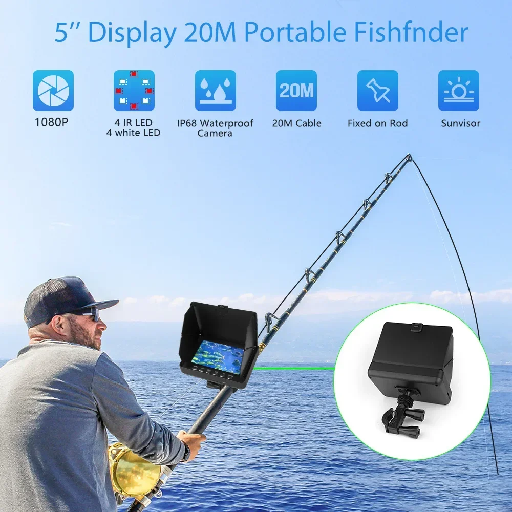 魚群探知機 5.0 インチ Lcd ディスプレイ水中釣りカメ - Underwater Fishing Camera のレビューと価格