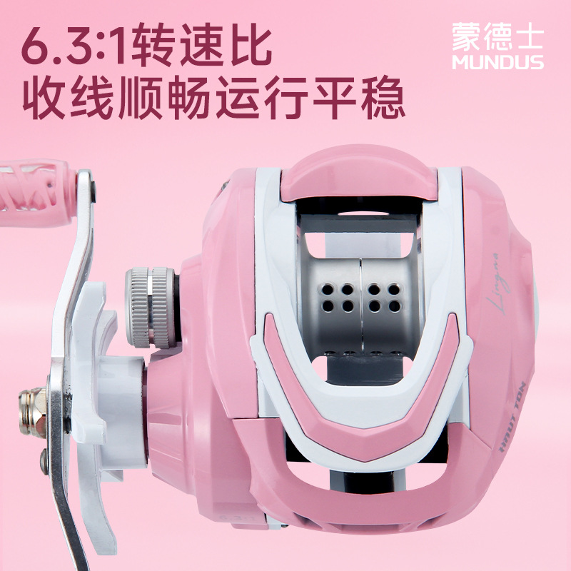 ピンク 6.3:1 ギア比 3+1 ボールベアリング バック - Electric Fishing Reel のレビューと価格
