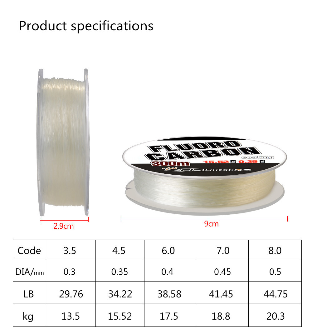 フルタンクフロロカーボン釣り糸 300m 0.30mm-0. - Fluorocarbon Line のレビューと価格