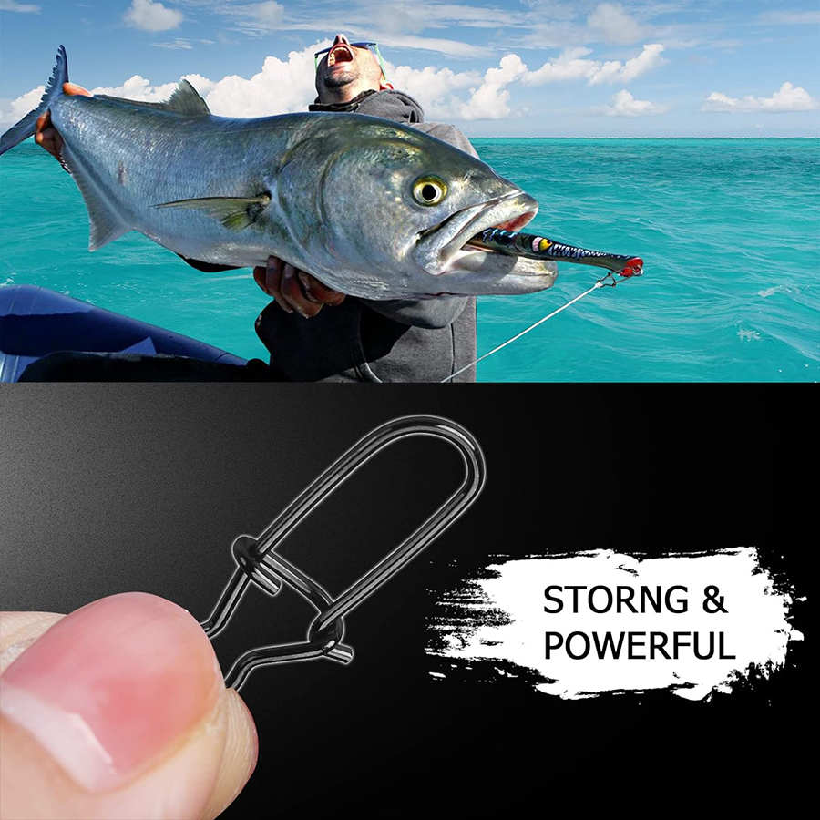 50 個クランクベイトスナップステンレス鋼デュオロックルアー - Fishing Equipment Hook のレビューと価格