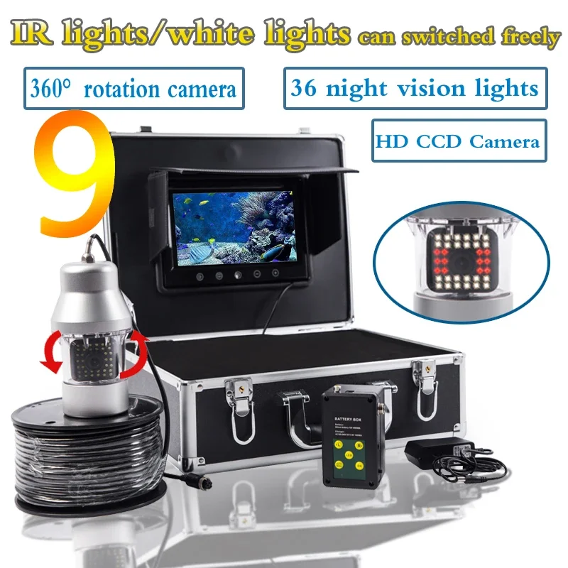 魚群探知機 F08A 9インチ水中釣りカメラ 広視野角 10 - Underwater Fishing Camera のレビューと価格