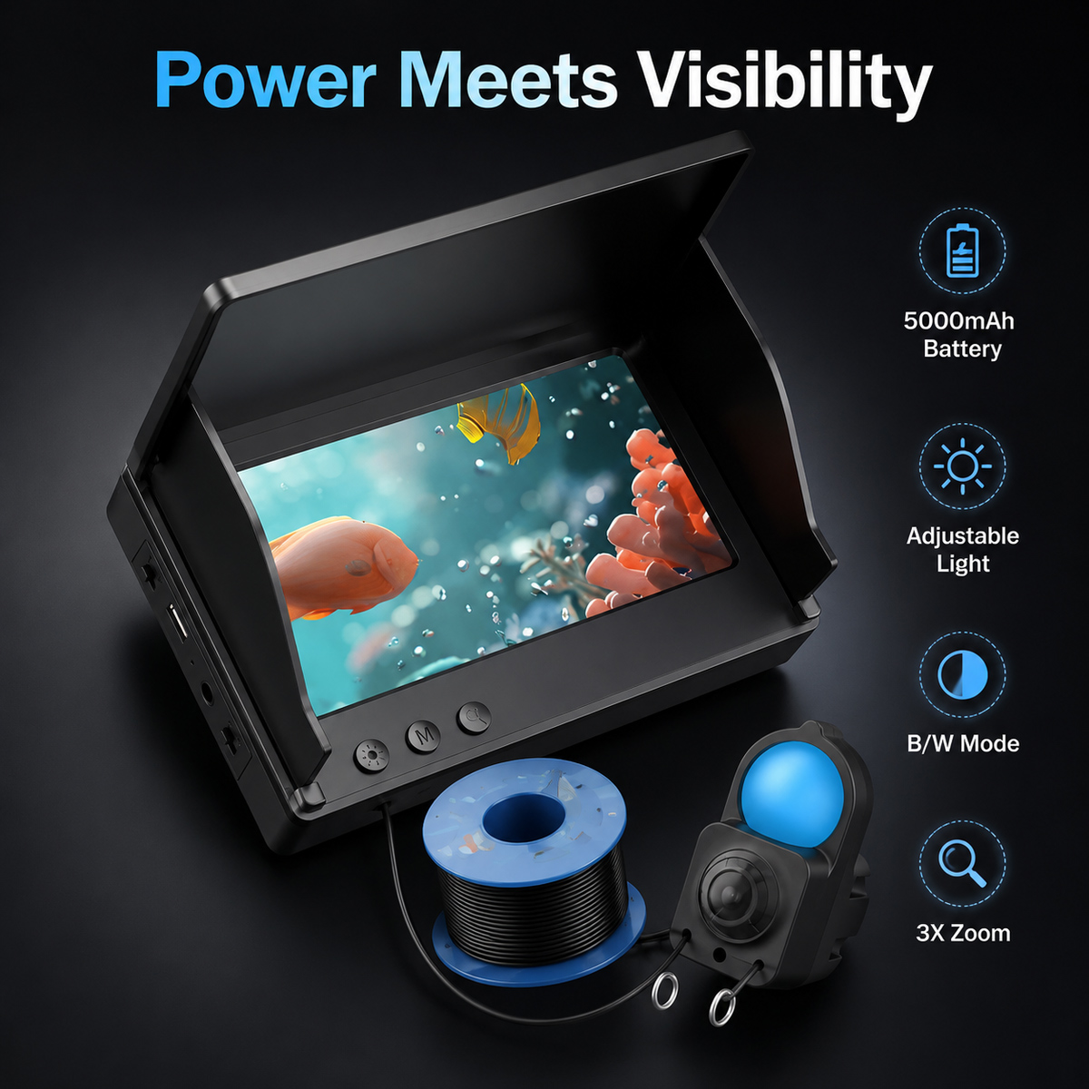 HD水中釣りカメラ 4.3インチLCDモニター ナイトビジョ - Underwater Fishing Camera のレビューと価格