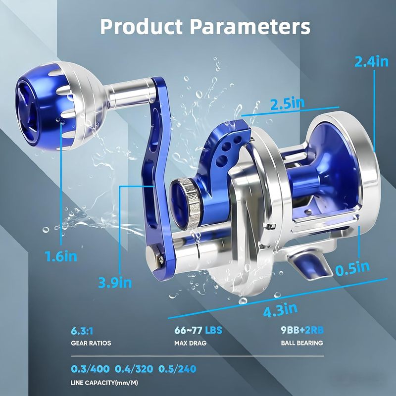 トップラインタックル 66ポンド フィッシングリール ギア比 - Electric Fishing Reel のレビューと価格